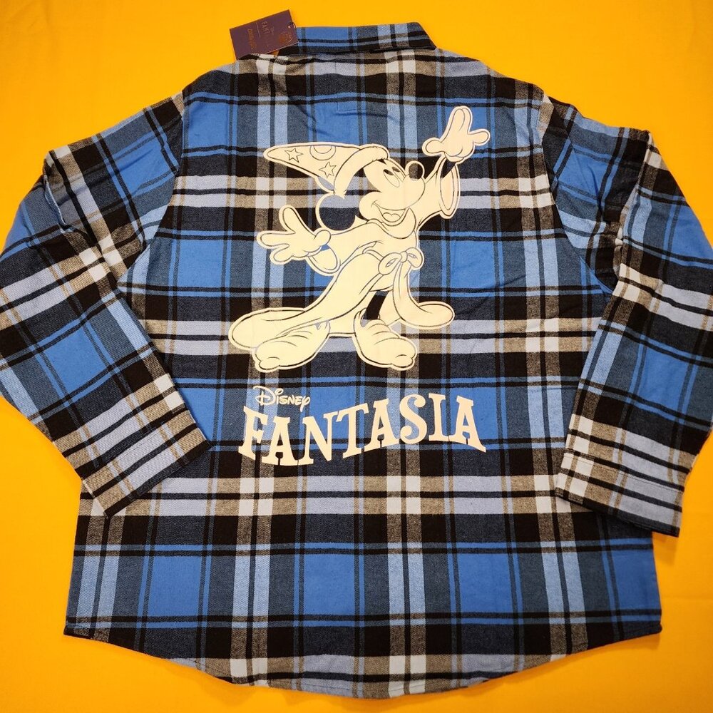 Cakeworthy Disney Fantasia Flannel Sorcerer's Apprentice Blue Unisex 2XL NEW - Picture 11 of 12